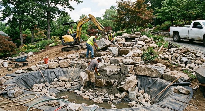 Pond Waterfall Construction in Honolulu, HI